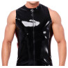 XRUB Latex Débardeur en latex Xrub avec Zip Noir-Rouge